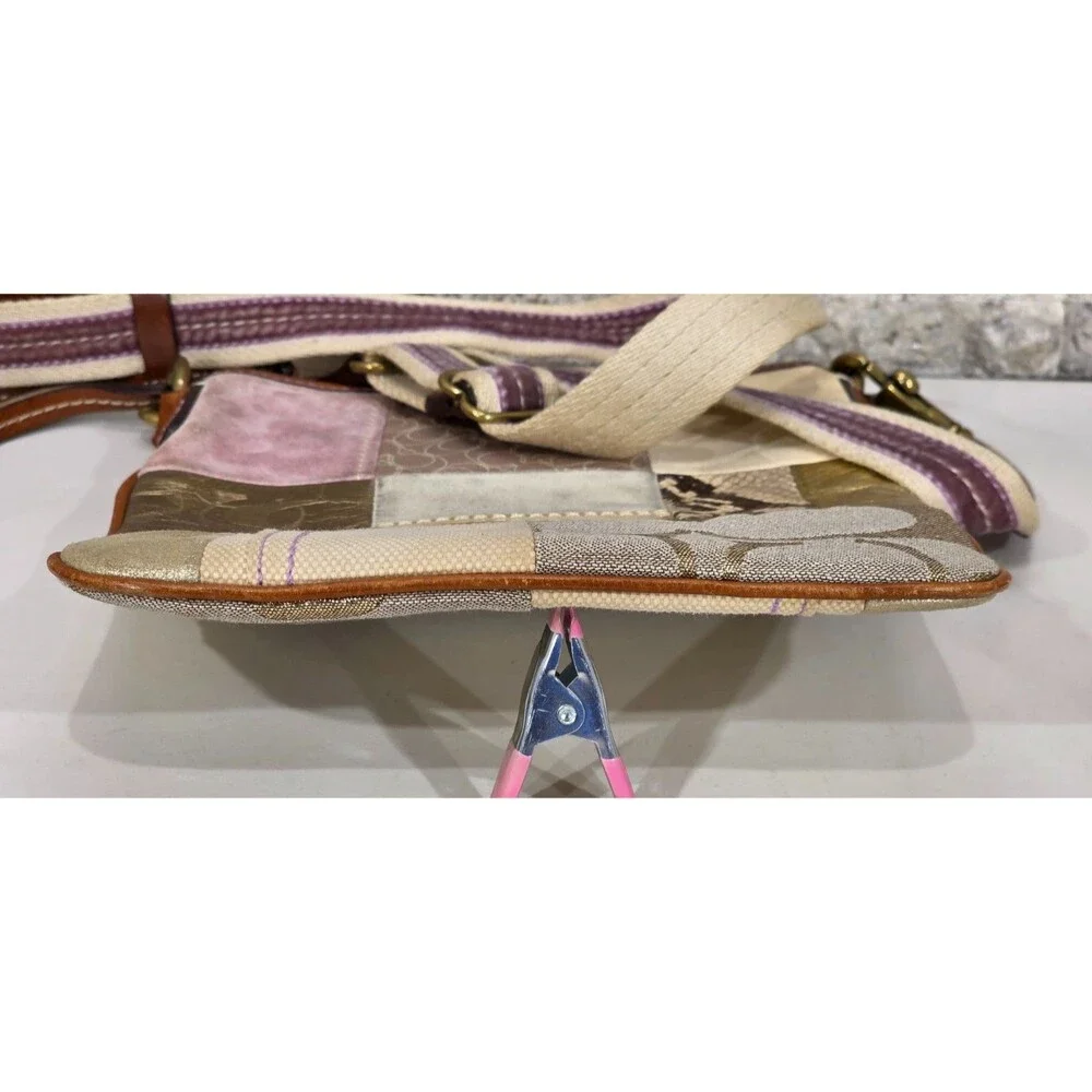 Coach Vintage Y2K Patchwork Crossbody Canvas Leather Bag Boho Indie Festival - Picture 11 of 16